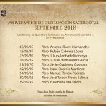 ANIVERSARIOS SACERDOTALES EN LA DIÓCESIS DE QUERÉTARO, Septiembre 2018. ANIVERSARIOS SACERDOTALES EN LA DIÓCESIS DE QUERÉTARO, Septiembre 2018.