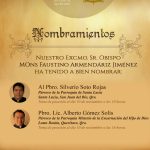 NUEVOS NOMBRAMIENTOS EN LA DIÓCESIS. A partir del 10 de Noviembre de 2018. NUEVOS NOMBRAMIENTOS EN LA DIÓCESIS. A partir del 10 de Noviembre de 2018.