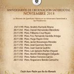 ANIVERSARIOS SACERDOTALES EN LA DIÓCESIS DE QUERÉTARO, Noviembre 2018. ANIVERSARIOS SACERDOTALES EN LA DIÓCESIS DE QUERÉTARO, Noviembre 2018.