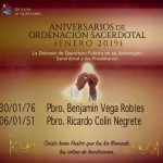 ANIVERSARIOS SACERDOTALES EN LA DIÓCESIS DE QUERÉTARO, ENERO 2019. ANIVERSARIOS SACERDOTALES EN LA DIÓCESIS DE QUERÉTARO, ENERO 2019.