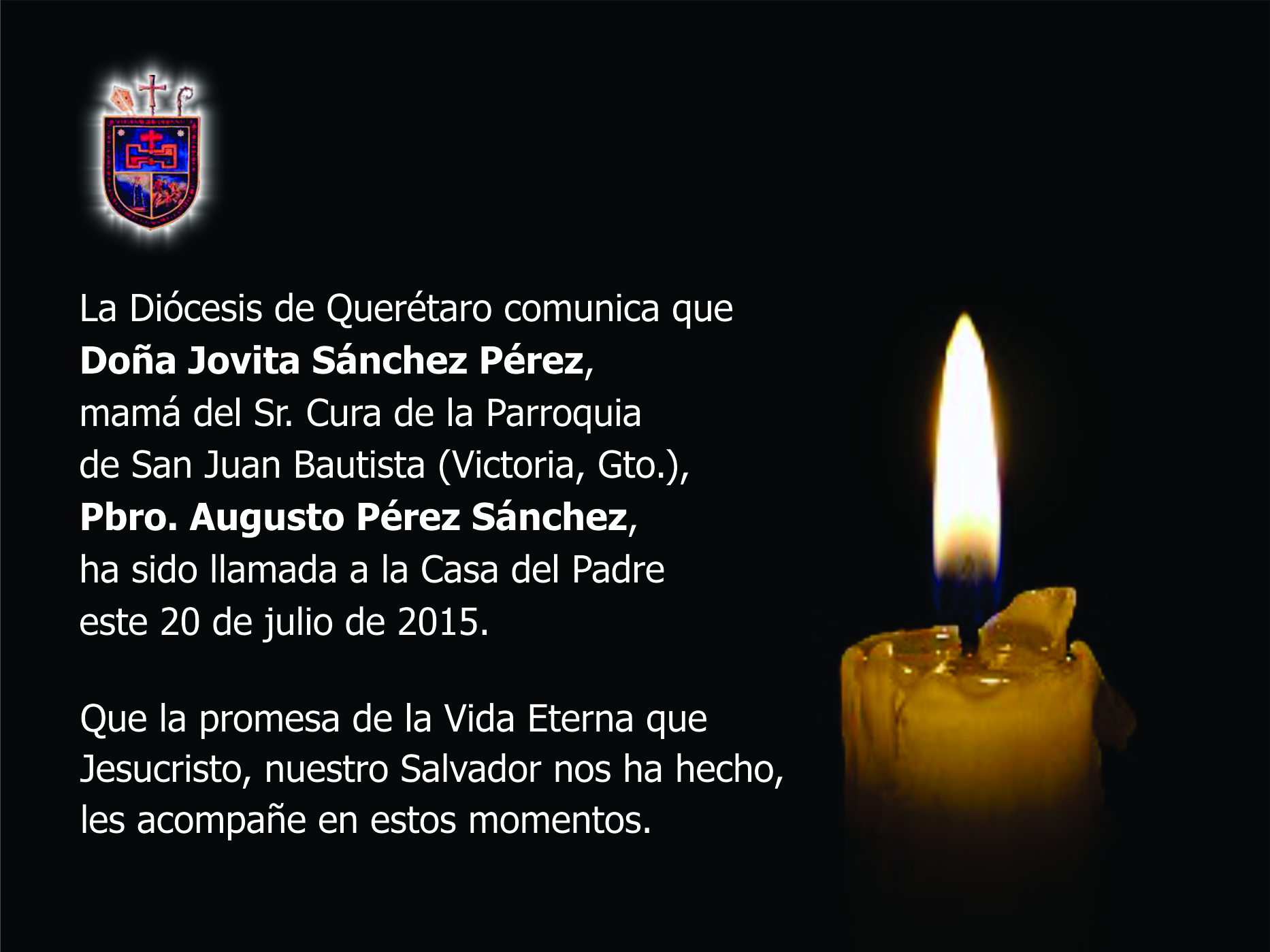 La mamá del P. Augusto Pérez Sánchez ha fallecido – Diócesis de Querétaro