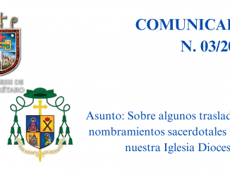 Portada COMUNICADO N. 03/2023 Asunto: Sobre algunos traslados y nombramientos sacerdotales para nuestra Iglesia Diocesana.