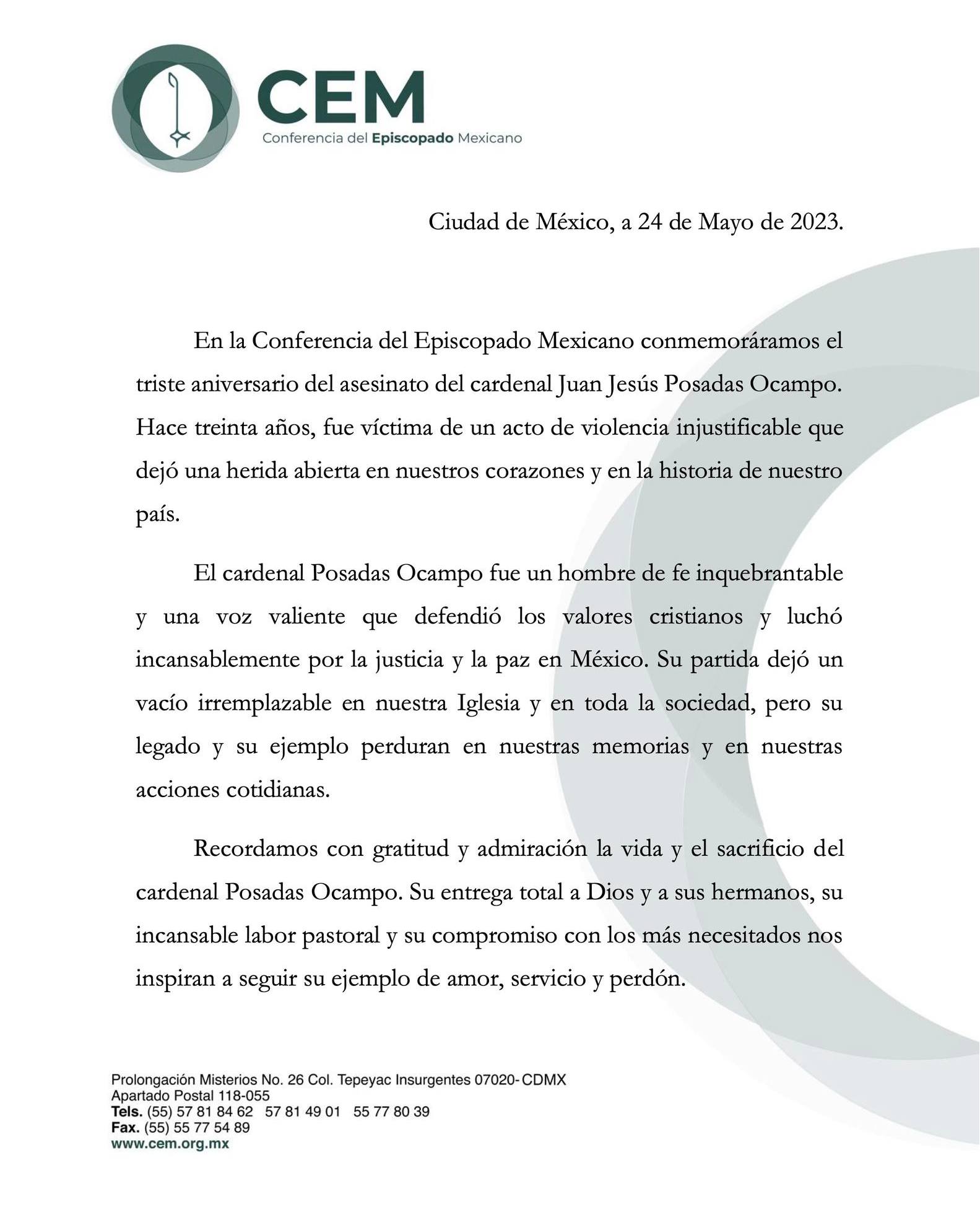 30 Aniversario del asesinato del cardenal Juan Jesús Posadas Ocampo 1