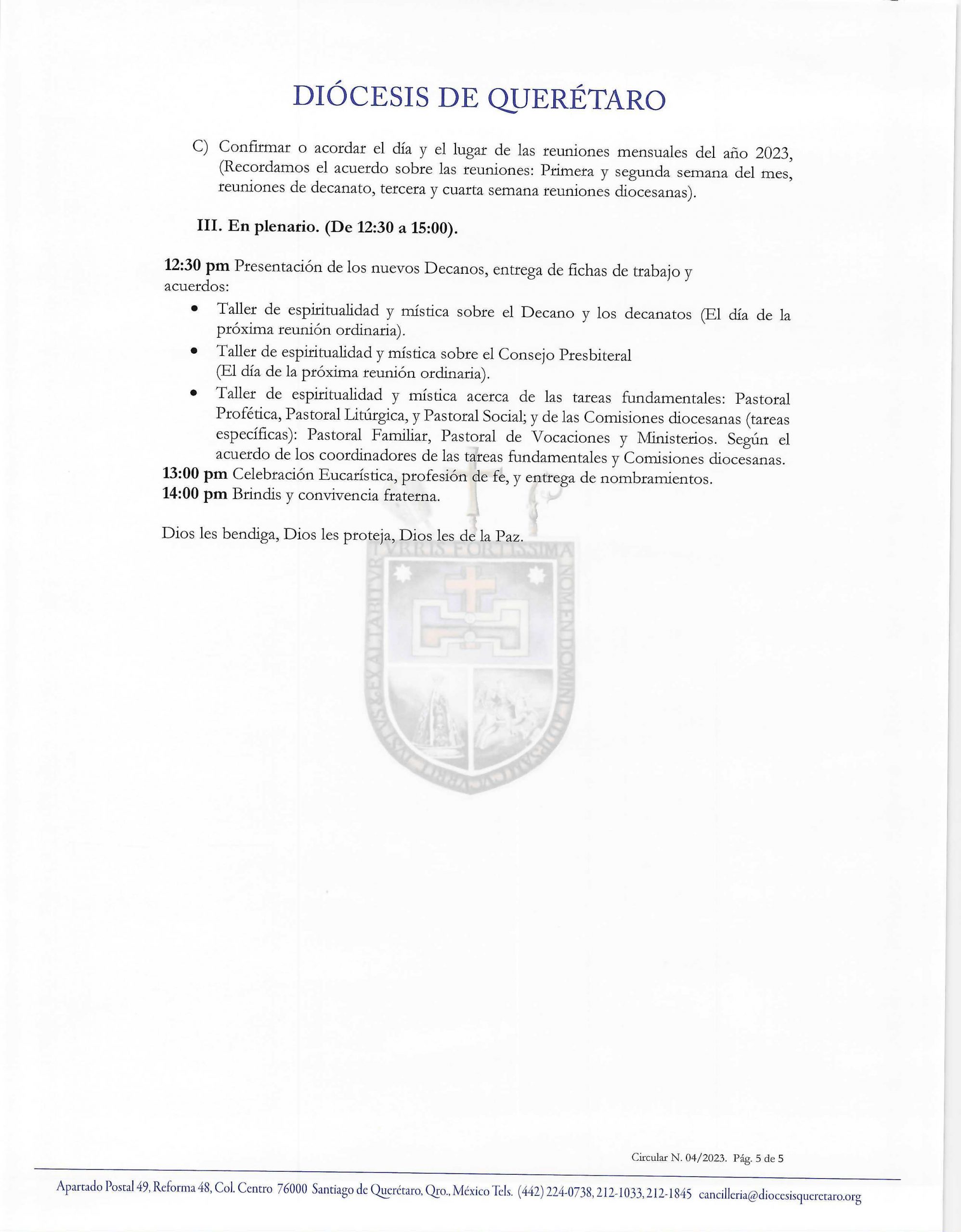 CIRCULAR 04 2023 ¡ESCÚCHENLO! Y ¡LEVÁNTENSE! PARA VIVIR LA ASCESIS CUARESMA 5