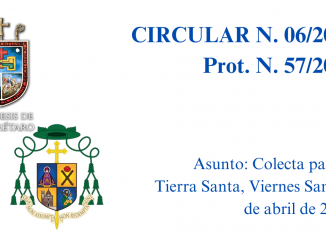 Portada Circular N. 06/2023. Prot. N. 57/2023. Asunto: Colecta para la Tierra Santa, Viernes Santo 7 de abril de 2023.