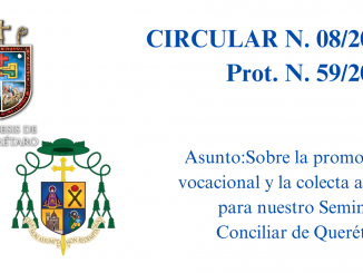 Portada Circular N. 08/2023. Prot. N. 59/2023. Asunto: Sobre la promoción vocacional y la colecta anual para nuestro Seminario Conciliar de Ouerétaro.