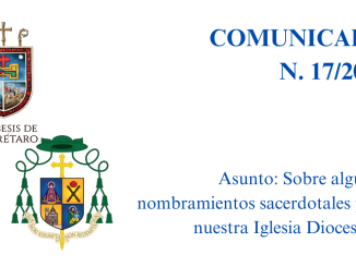 Portada COMUNICADO N. 17/2023. Asunto: Sobre algunos nombramientos sacerdotales para nuestra Iglesia Diocesana.