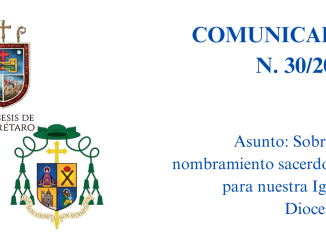 Portada COMUNICADO N. 30/2023. Asunto: Sobre el nombramiento sacerdotal para nuestra Iglesia Diocesana.