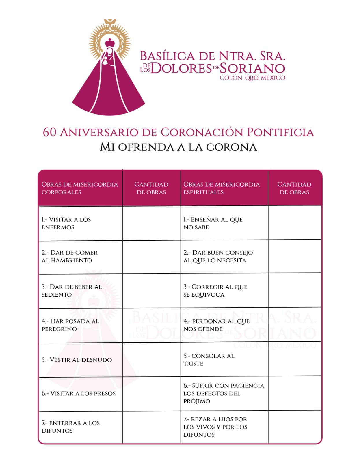 60 aniversarios coronación pontificia. Ramillete