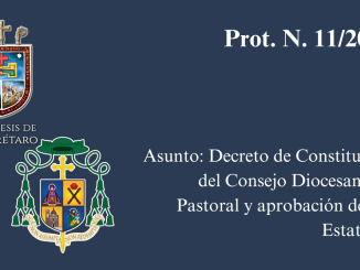 Portada Prot. N. 11/2024 Asunto: Decreto de Constitución del Consejo Diocesano de Pastoral y aprobación de sus Estatutos
