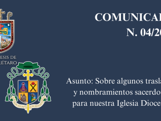 Portada COMUNICADO N. 04/2024. Asunto: Sobre algunos traslados y nombramientos sacerdotales para nuestra Iglesia Diocesana