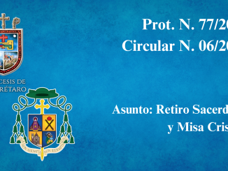 Portada Prot. N. 77/2025. Circular N. 06/2025. Asunto: Retiro Sacerdotal y Misa Crismal.