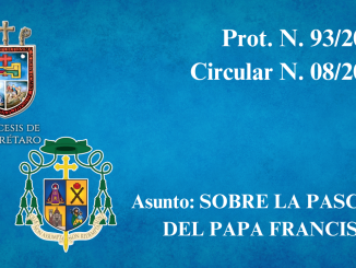 Portada Circular N. 08/2025 Asunto: SOBRE LA PASCUA DEL PAPA FRANCISCO.