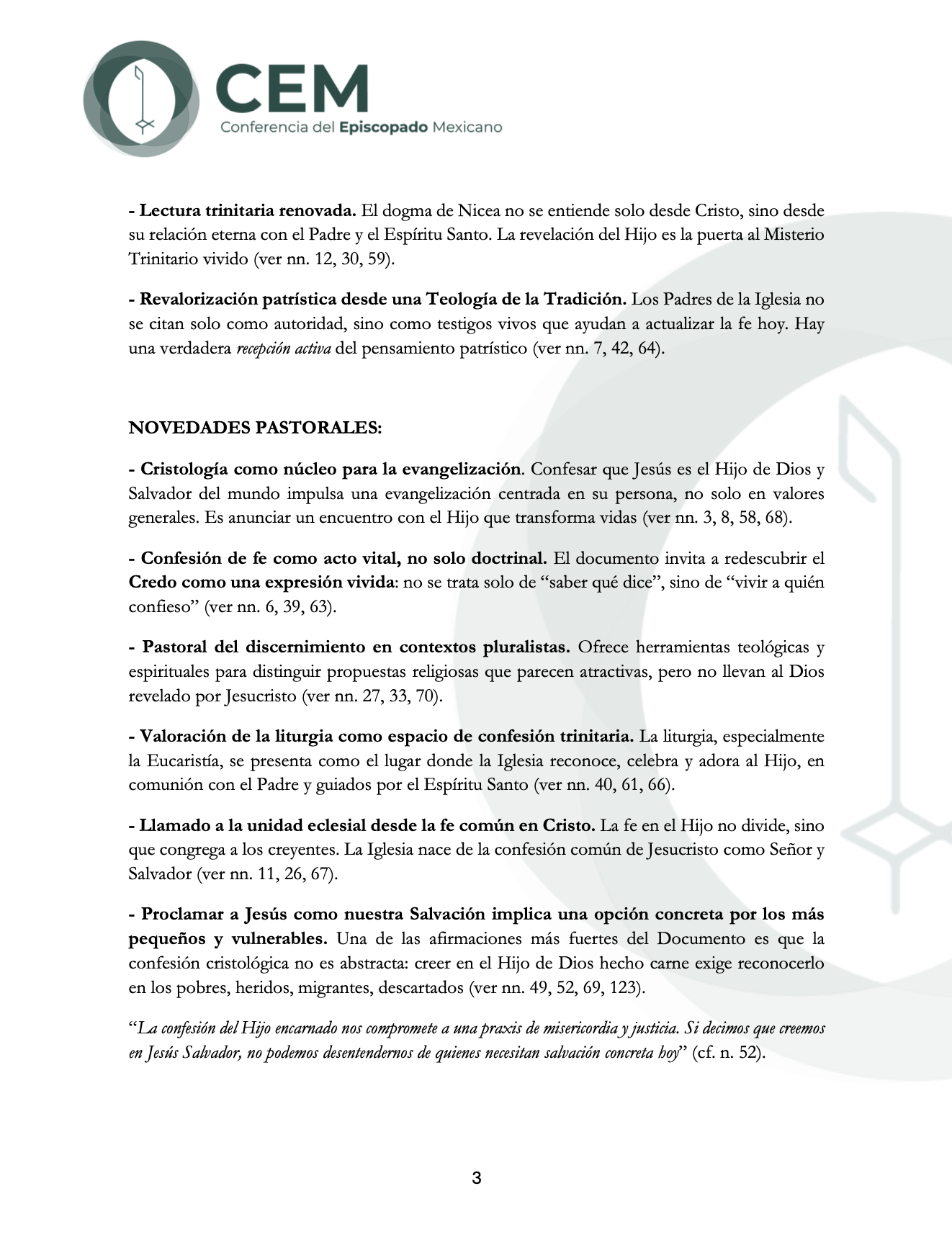 JESUCRISTO, HIJO DE DIOS, SALVADOR. De la Comisión Teológica Internacional a 1700 años del Concilio Ecuménico de Nicea 325-2025-3